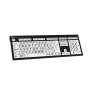 Teclado Ampliado e Braille NERO PC USB Letras Pretas Fundo Branco