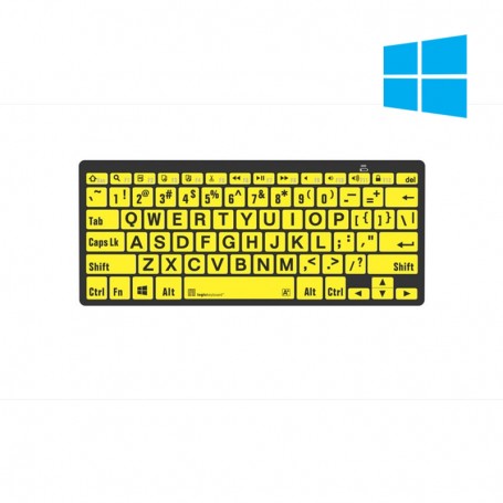 Mini Teclado Letras Pretas Fundo Amarelo PC