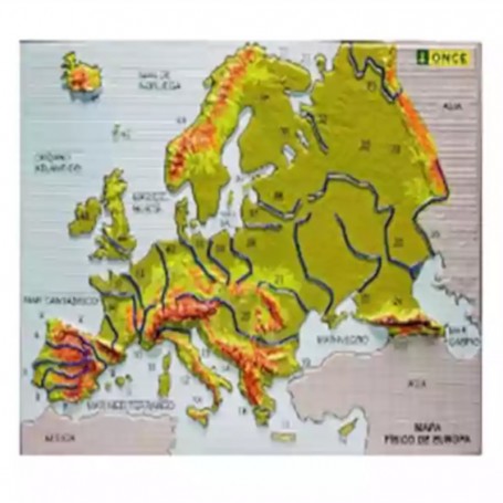 Mapa Físico da Europa Relevo Once